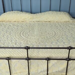 Chenille King Bed Spread And 2 Standard Pillow Shams. Buttercup